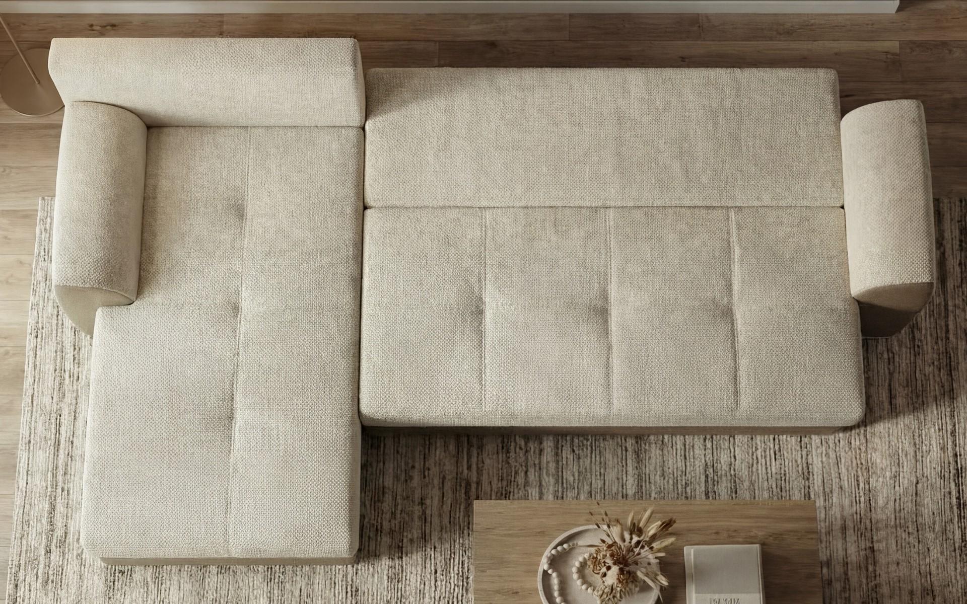 Extendable corner sofa Lumis, beige + grey beige  6